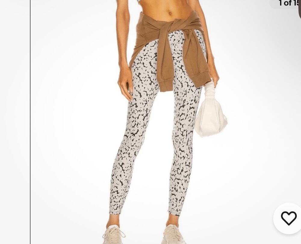 VARLEY Century Leggings in cream & black marbled size small